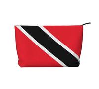 Trousse de toilette de voyage imperméable en velours côtelé avec drapeau de Trinité-et-Tobago - Grande capacité, Noir , Taille unique