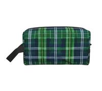 Trousse de toilette de voyage imperméable et légère Motif tartan écossais Bleu