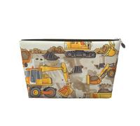 Trousse de toilette de voyage imprimée camions de chantier - Organiseur de sac à main, organiseur de sac à main, sac de rangement intérieur dans un sac avec fermeture éclair, doré, Taille unique,