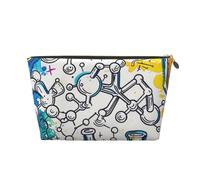 Trousse de toilette de voyage imprimée chimie - Organiseur de sac à main, organiseur de sac à main, sac de rangement intérieur dans un sac à fermeture éclair, doré, Taille unique, Organiseur de sac