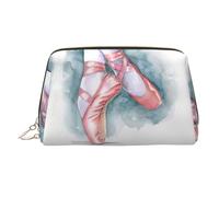 Trousse de toilette de voyage imprimée danseuse de ballet, pochette de rangement portable avec trois fentes intérieures pour accessoires, doré, One Size