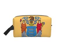 Trousse de toilette de voyage imprimée drapeau du New Jersey, trousse de maquillage, trousse à cosmétiques, trousse de toilette à suspendre pour femme et homme, gym quotidien