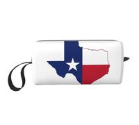Trousse de toilette de voyage imprimée drapeau du Texas, trousse de maquillage, trousse de maquillage multi-usages avec fermeture éclair, blanc, One Size
