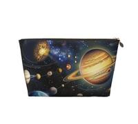 Trousse de toilette de voyage imprimée Exploring the Solar System avec fermeture éclair dorée - Trousse de toilette pour femmes, mamans et filles, doré, One Size, Trousse de toilette