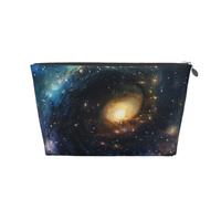 Trousse de toilette de voyage imprimée galaxie avec fermeture éclair dorée pour femmes, mamans, filles, Argenté., Taille unique, Trousse de toilette