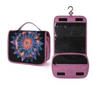 Trousse de toilette de voyage Mandala d'éclats géométriques pour femme, organisateur de maquillage à suspendre avec crochet pour shampooing