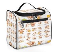 Trousse de toilette de voyage mignonne à motif de vache pour femmes, hommes, enfants, filles, garçons, grande trousse de maquillage à suspendre - 11,2 l, couleur, Big, Organiseur de sac
