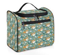 Trousse de toilette de voyage motif chien Corgi pour femmes, hommes, enfants, filles, garçons, grande trousse de maquillage à suspendre de 11,2 L, trousse de toilette, trousse de douche, couleur, Big,