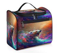 Trousse de toilette de voyage motif ours animal pour femmes, hommes, enfants, filles, garçons, grande trousse de maquillage à suspendre de 11,2 L, trousse de toilette, trousse de douche, couleur, Big,