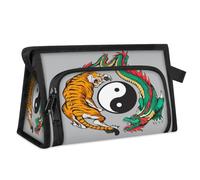Trousse de toilette de voyage motif tigre dragon yin yang pour femmes, hommes, filles, garçons, trousse de maquillage multifonctionnelle, trousse de toilette, trousse de douche, organisateur de