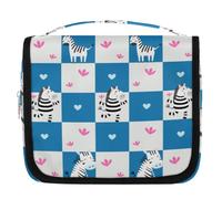 Trousse de toilette de voyage motif zèbre mignon pour femmes, hommes, enfants, garçons, filles, trousse de toilette à suspendre, organisateur de maquillage, couleur, L, Organiseur de sac