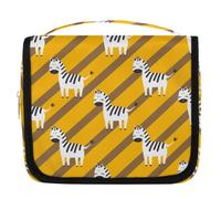 Trousse de toilette de voyage motif zèbre mignon pour femmes, hommes, enfants, garçons, filles, trousse de toilette à suspendre, organisateur de maquillage, couleur, L, Organiseur de sac