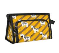 Trousse de toilette de voyage motif zèbre mignon pour femmes, hommes, filles, garçons, trousse de maquillage, trousse de toilette, organisateur de cosmétiques, trousse de douche, couleur, M,
