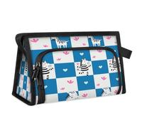 Trousse de toilette de voyage motif zèbre mignon pour femmes, hommes, filles, garçons, trousse de maquillage, trousse de toilette, organisateur de cosmétiques, trousse de douche, couleur, M,