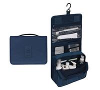 Trousse de toilette de voyage multifonction à suspendre avec plusieurs poches pour le rangement des cosmétiques et des articles de toilette, tissu Oxford de grande capacité, design à main ou déplié