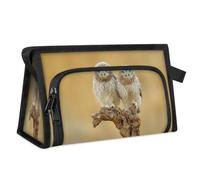 Trousse de toilette de voyage multifonction avec motif de petite chouette pour femmes, hommes, filles, garçons, trousse de maquillage, trousse de toilette, organisateur de cosmétiques, trousse de