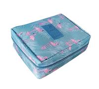 Trousse de toilette de voyage multifonctionnelle étanche avec crochet pliable avec plusieurs poches, grande capacité pour cosmétiques, articles de toilette, petites choses, Flamant rose gris (sans