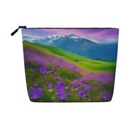 Trousse de toilette de voyage polyvalente avec fleurs violettes, prairie, montagne, idéale pour un usage quotidien et les voyages d'affaires, Noir , Taille unique, Trousse de toilette