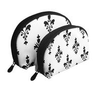 Trousse de toilette de voyage portable 2 pièces avec motif étrange imprimé, blanc, Taille unique