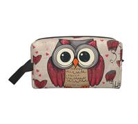 Trousse de toilette de voyage portable de grande capacité (modèles imprimés) étanche pour homme et femme pour voyages d'affaires, fitness, salle de bain, rangement quotidien, Love Owl, Taille unique