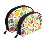 Trousse de toilette de voyage portable en tranches d'ananas avec imprimé ananas, blanc, Taille unique