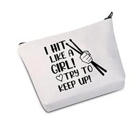 Trousse de toilette de voyage pour batteur I Hit Like A Girl Try To Keep Up, Sac Hit Like A Girl