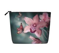 Trousse de toilette de voyage pour clés de piano avec notes de musique - Idéale pour les voyages d'affaires et un usage quotidien., Fleur d'orchidée papillon doux frais printemps, Taille unique