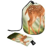 Trousse de toilette de voyage pour femme avec cordon de serrage et cordon de serrage, motif cerf de Noël, branche de pin, feuilles de baies, 3_40, Multicolore 03.,