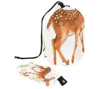 Trousse de toilette de voyage pour femme avec cordon de serrage et cordon de serrage, motif cerf de Noël, branche de pin, feuilles de baies, 3_40, Multicolore 18.,