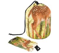 Trousse de toilette de voyage pour femme avec cordon de serrage et cordon de serrage, motif cerf de Noël, branche de pin, feuilles de baies, 3_40, Multicolore 01.,