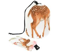 Trousse de toilette de voyage pour femme avec cordon de serrage et cordon de serrage, motif cerf de Noël, branche de pin, feuilles de baies, 3_40, Multicolore 04,