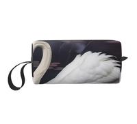 Trousse de toilette de voyage pour femme avec imprimé pailleté violet et fermeture éclair, Cygne blanc., Taille unique, Trousse de maquillage