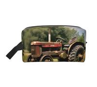 Trousse de toilette de voyage pour femme avec photos de tracteur ancien, grande capacité, blanc, Taille unique