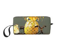 Trousse de toilette de voyage pour femme avec poignée, fermeture éclair Motif planètes, Ananas, Taille unique, Trousse de maquillage