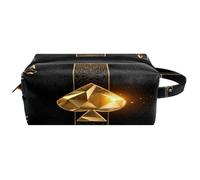 Trousse de toilette de voyage pour femme en cuir microfibre avec fermeture éclair, carte de poker Ace of Spades, multicolore, 8.2x3.1x3.5 in/21x8x9 cm, Trousse de toilette