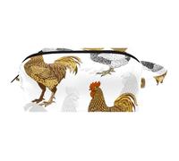 Trousse de toilette de voyage pour femme en cuir microfibre avec fermeture éclair, joli coq et poule, multicolore, 8.2x3.1x3.5 in/21x8x9 cm, Trousse de toilette