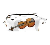 Trousse de toilette de voyage pour femme en cuir microfibre avec fermeture éclair, violon, instrument de musique, multicolore, 8.2x3.1x3.5 in/21x8x9 cm, Trousse de toilette