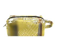 Trousse de toilette de voyage pour femme en cuir microfibre avec fermeture éclair, violon sur fond grunge, multicolore, 8.2x3.1x3.5 in/21x8x9 cm, Trousse de toilette