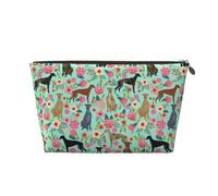 Trousse de Toilette de Voyage pour Femme, Motif Floral, Motif Chien, Motif lévrier, Trousse de Maquillage, Trousse de Toilette Portable, Organisateur