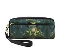 Trousse de toilette de voyage pour femme, motif grenouille de la paix, pochette à fermeture éclair, idée cadeau, Noir , Taille unique, Trousse de maquillage