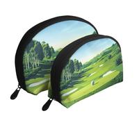 Trousse de toilette de voyage pour femme - Motif parcours de golf - 2 pièces, blanc, Taille unique, Trousse de maquillage