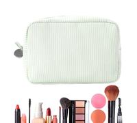 Trousse de toilette de voyage pour femme, sac de rangement léger pour le maquillage, design esthétique, accessoires de voyage avec fermeture éclair, pour le camping, l'école, vert clair, Voir