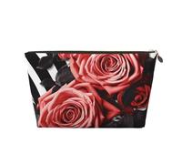 Trousse de toilette de voyage pour femmes et hommes, roses, fleurs, zèbres, rayures, trousse de maquillage de grande capacité, résistante à l'eau, doré, Taille unique, Trousse de maquillage