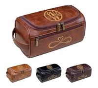 Trousse de toilette de voyage pour homme avec nom personnalisé, organiseur de toilettage en cuir gravé, cadeau de Noël parfait pour un mari, un petit ami, un papa