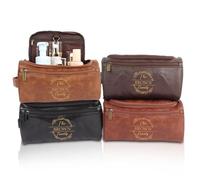 Trousse de toilette de voyage pour homme en cuir PU personnalisable avec nom/monogramme. Cadeau idéal pour papa, mari, grand-père, frère, pour la Saint-Valentin, la fête des pères, Noël, un