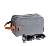 Trousse de toilette de voyage pour homme - Trousse cosmétique double couche de grande capacité avec séparateur et poignée, 25 x 10 x 15 cm, élégante couleur unie, sac de rangement en tissu Oxford