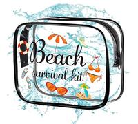 Trousse de Toilette de Voyage,Rangement Transparent Grande Capacité Antipoussière - Organisateur De Toilettte pour Trousse Cosmétique | pour Salle De Bain Plage Gym Hôtel Vacances Camping Extérieur