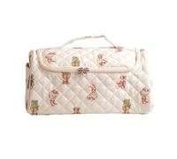 Trousse de toilette de voyage rembourrée avec clip de bouclage - Grande capacité - Fermeture éclair - Motif floral - Pochette de rangement pour brosse Airstraight et accessoires, style d, 32*16.5