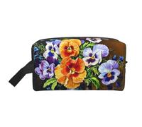 Trousse de toilette de voyage résistante à l'eau avec feuilles d'eucalyptus - Grande capacité de rangement portable pour salle de sport et essentiels quotidiens, Peinture diamant en forme de fleur.,