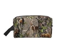 Trousse de toilette de voyage résistante à l'eau pour fruits et légumes frais, grande capacité, rangement portable pour salle de sport/essentiels quotidiens, Chasse cerf ours élan, Taille unique